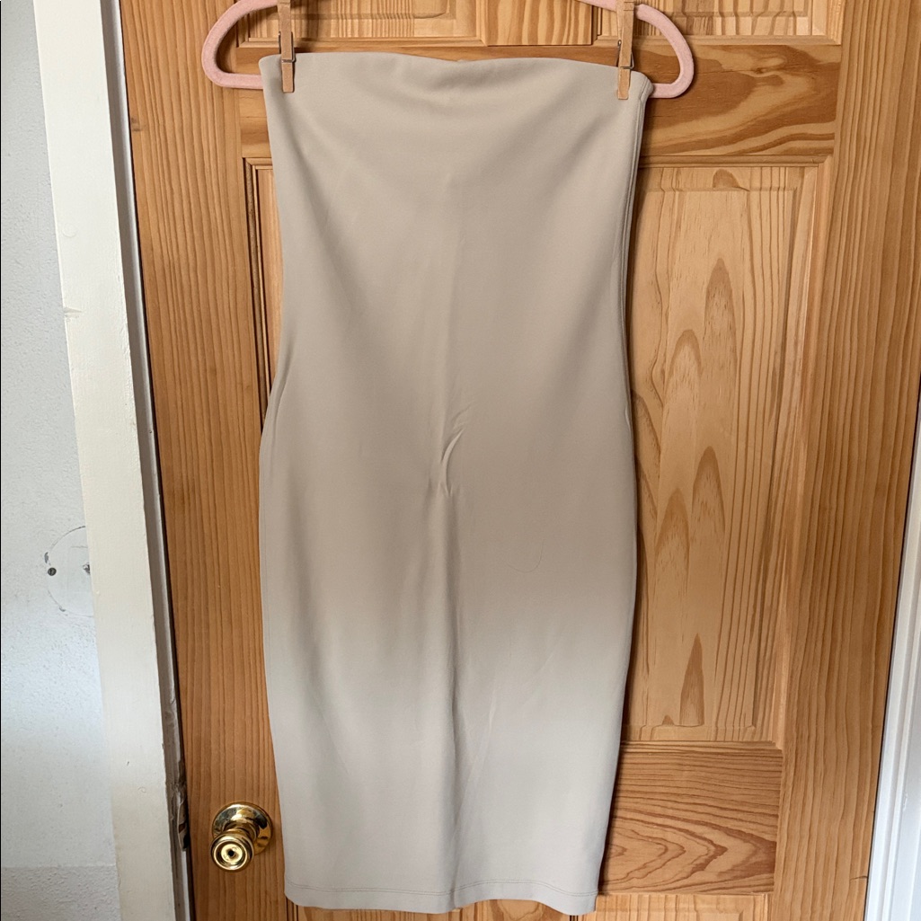 James Perse Strapless Dress In Beige